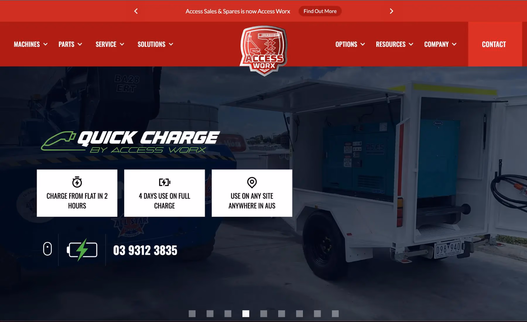 Access Sales & Spares desktop view