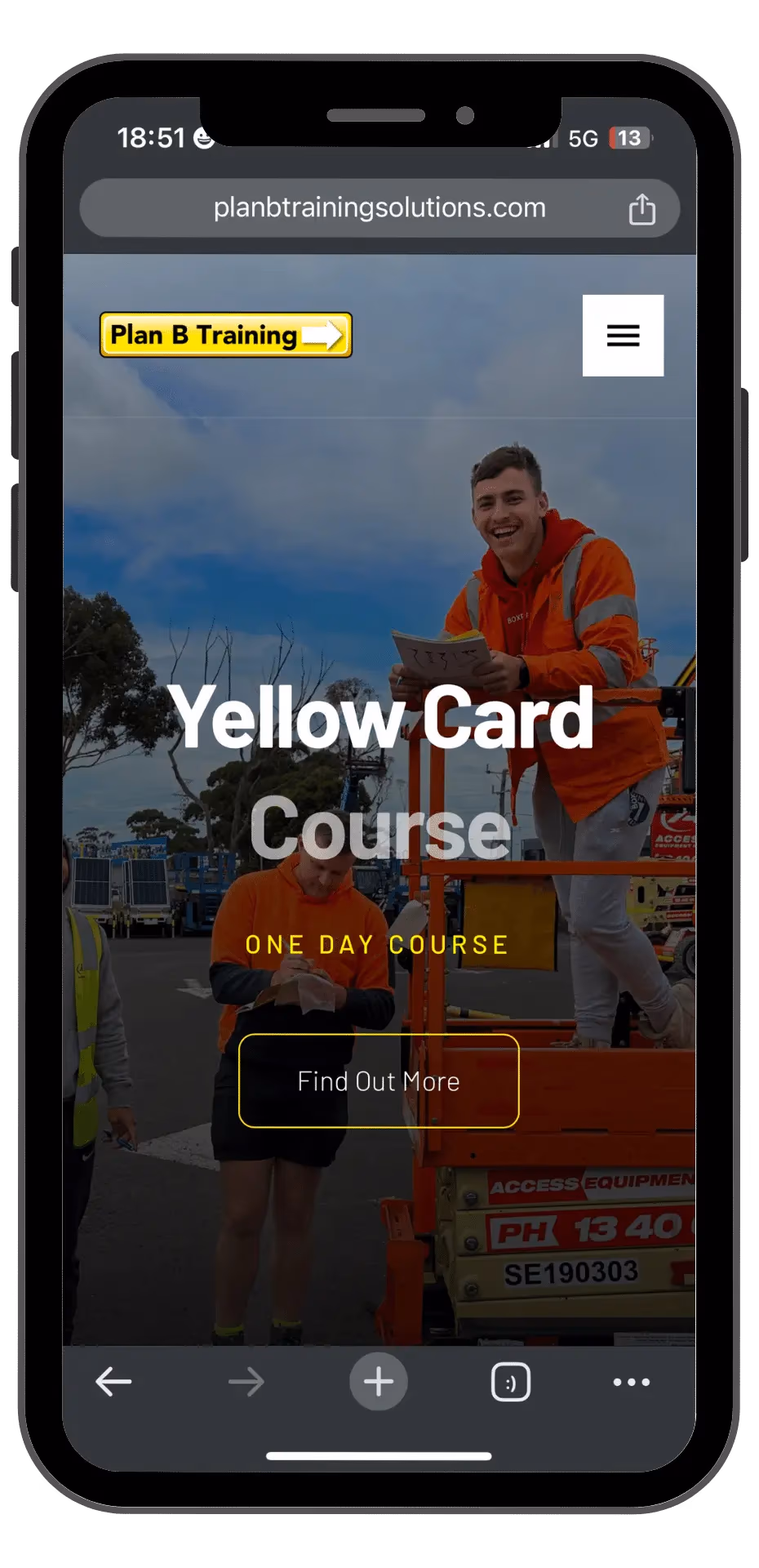 PlanB Training Solutions mobile view