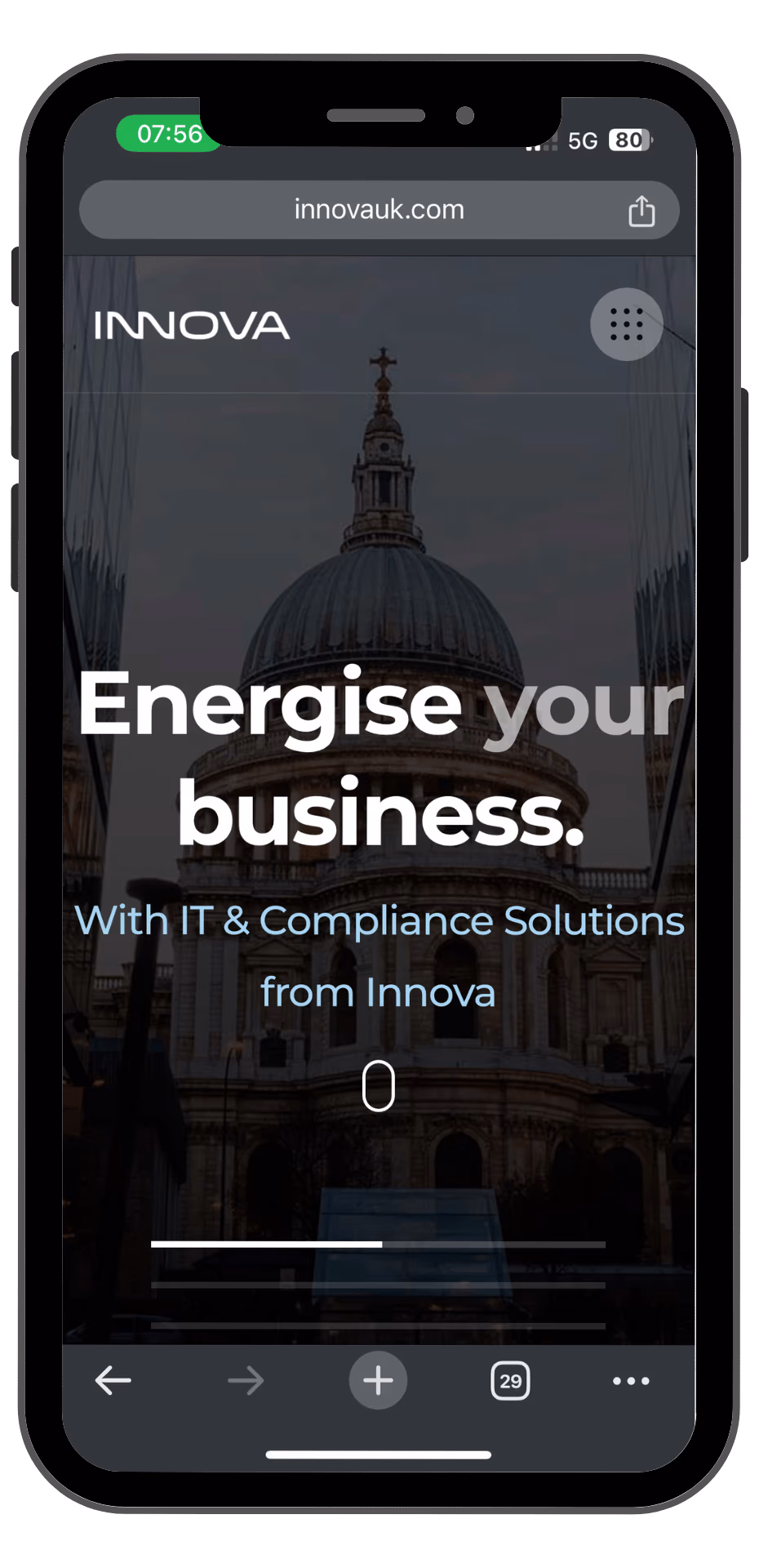 Innova UK mobile view