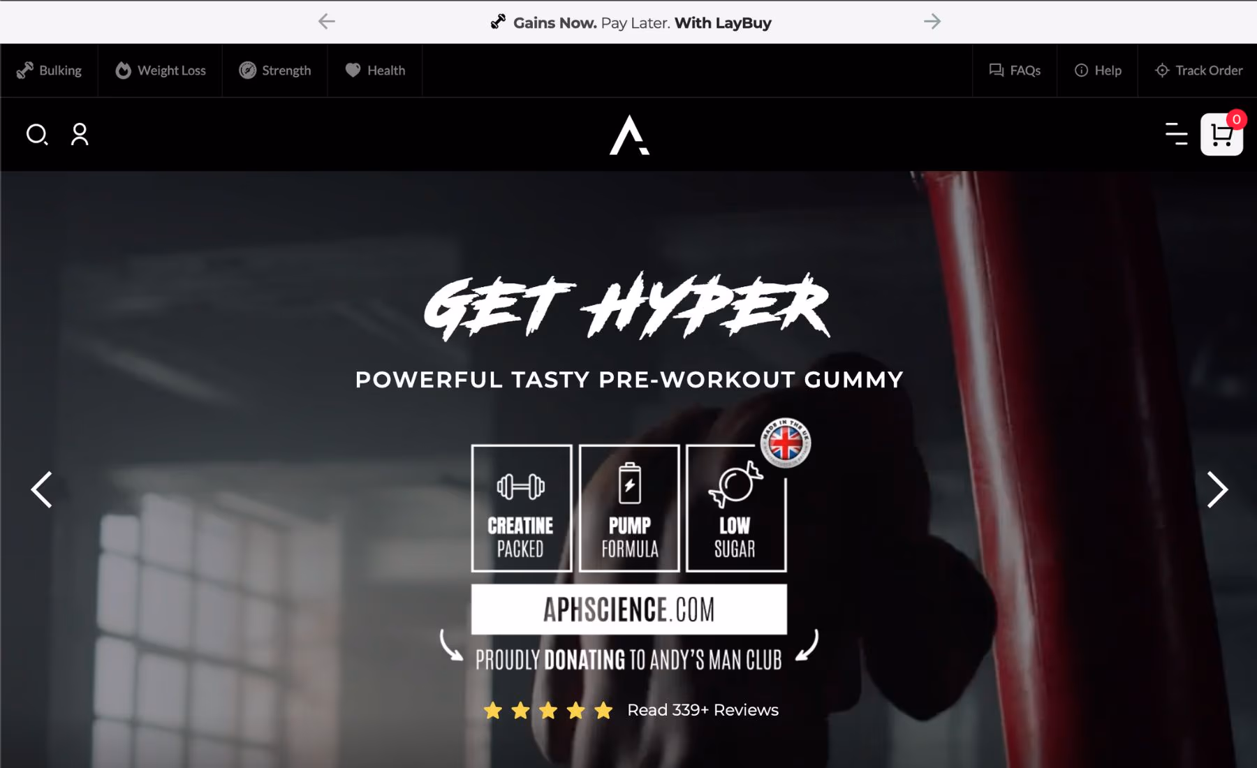 APH Science & Supplements desktop view
