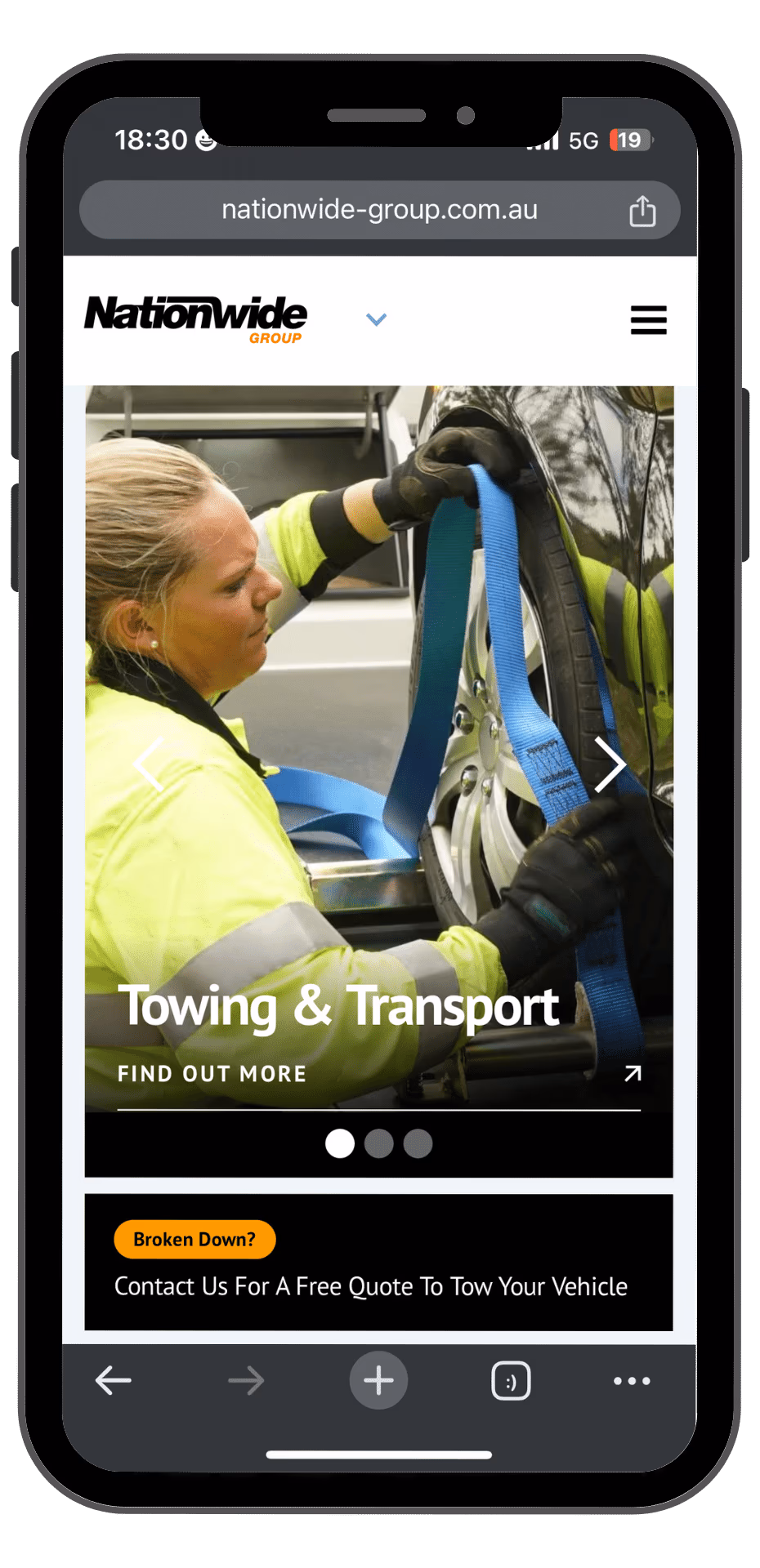 Nationwide Group mobile view