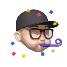 3D avatar celebrating with confetti