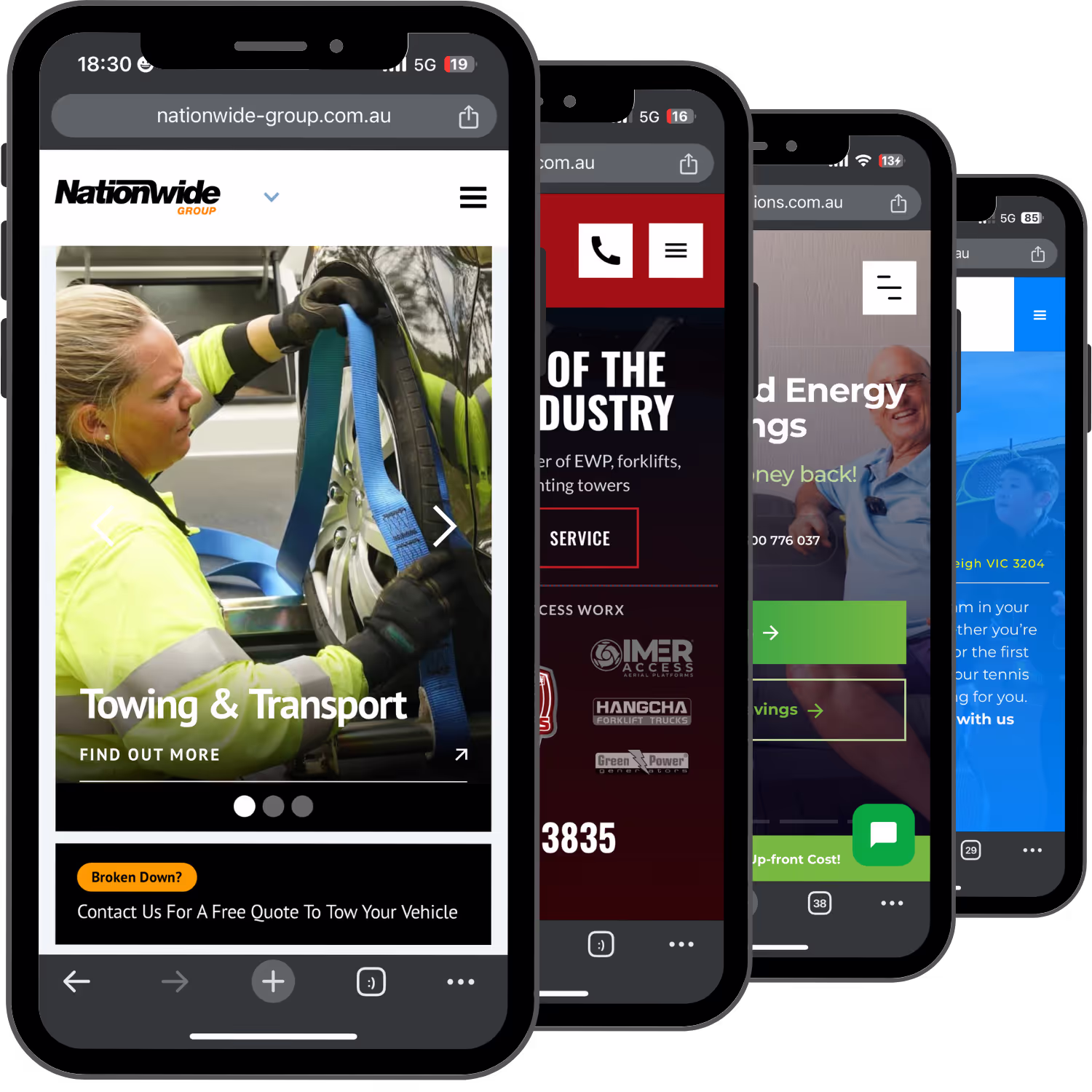 Phone mockup showing a custom web application.
