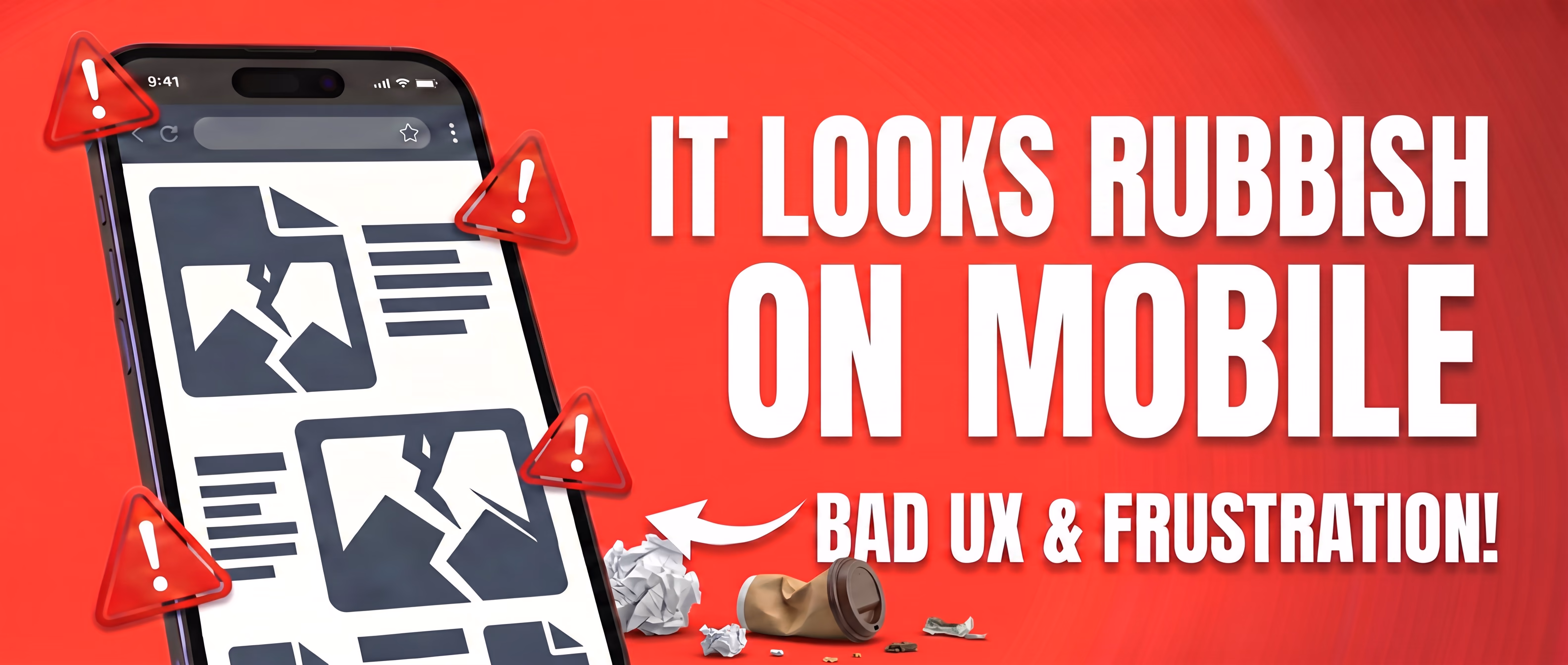 It looks rubbish on mobile — bad UX and frustration